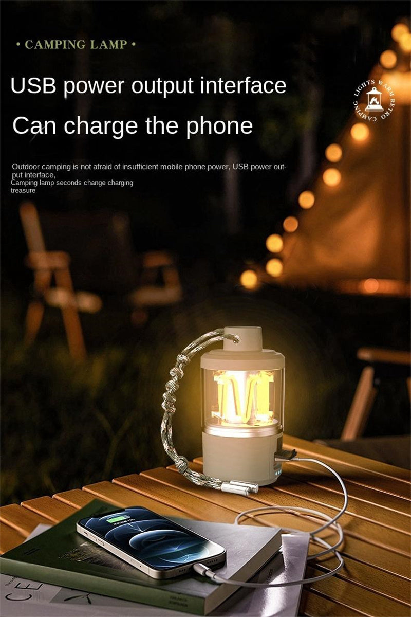 New Portable Table Lamp Multifunctional Rechargeable Lamp Vintage Mini Lamp Atmosphere Light Outdoor Powerbank Charger