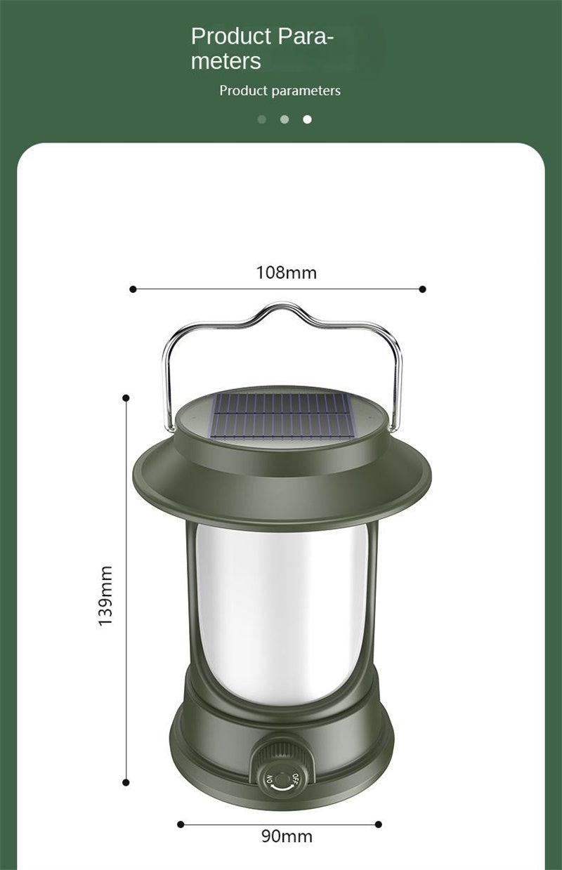 New Arrival Green Lantern Solar Camp Light Portable Rechargeable Lamp Table Lamp Solar Powered Vintage Lamp Multi-functional Portable Led Light