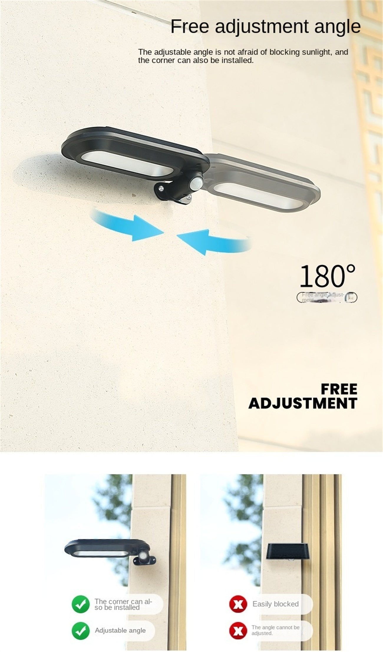 Solar Wall Light - Outdoor Garden Lighting, Motion Sensor LED Solar Powered Wall Lamp for Home Exterior & Pathways
