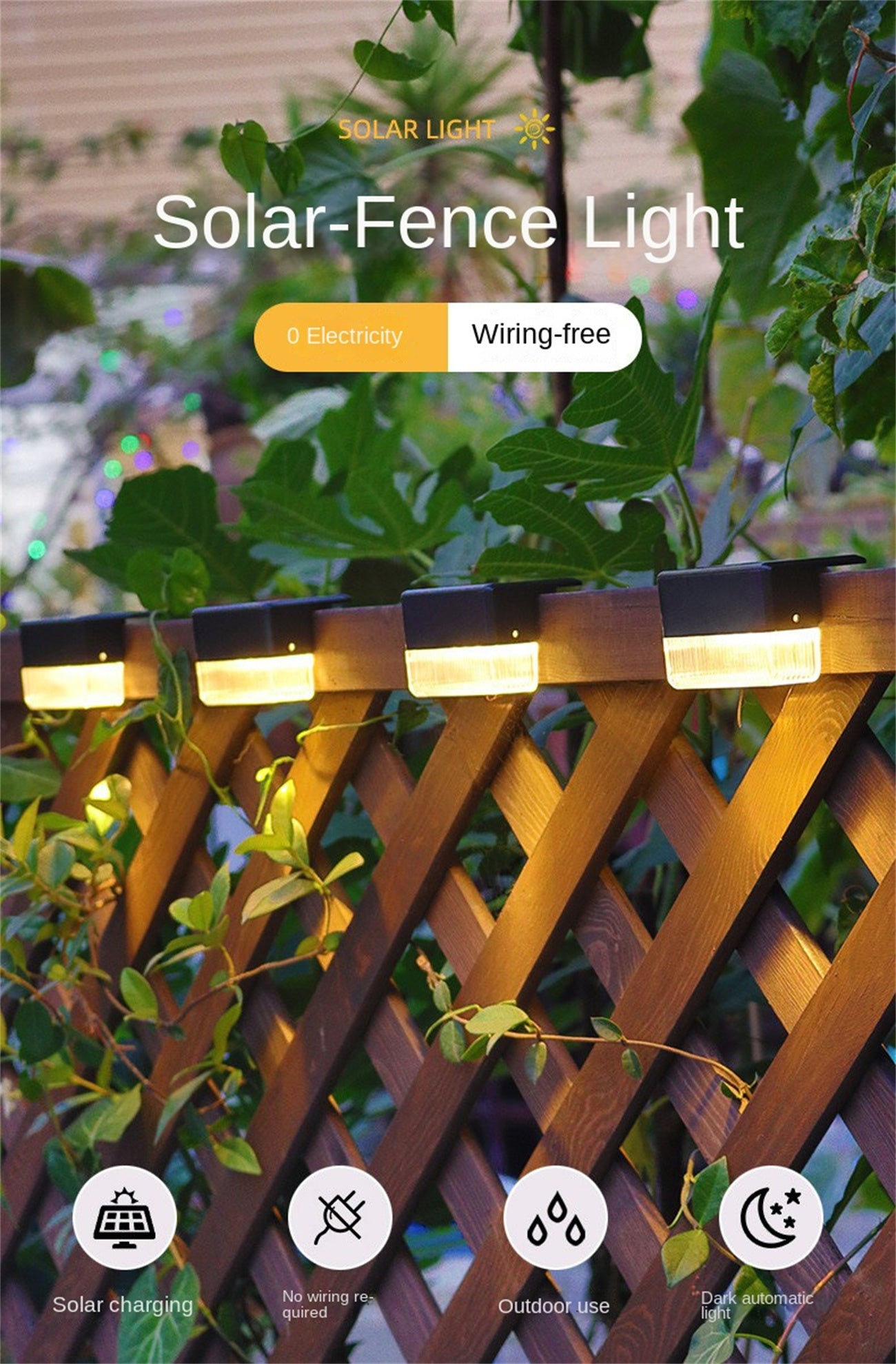 Upgrade solar staircase lights outdoor garden courtyard lights LED fence step railing landscape decoration small wall lights