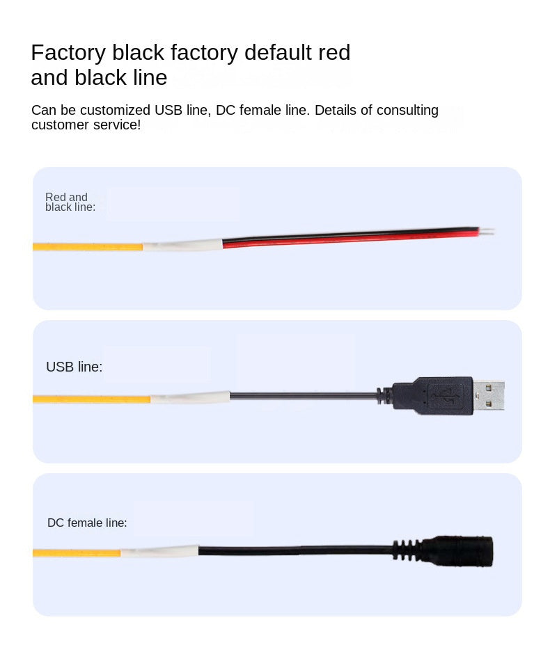 Ultra Slim RGB COB LED Strip Light – 2.7mm Width, 3.7V Super Bright Adhesive Light Strip, High CRI Ambient Lighting for DIY Decor