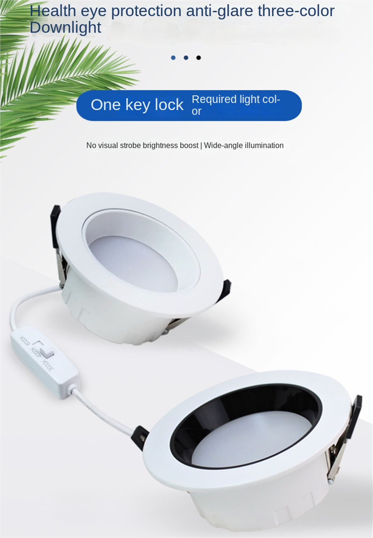 Tube lights dialing code anti glare three color tube LED light full spectrum household ceiling light living room lamp hallway wall lamp bedroom CCT variable spot light