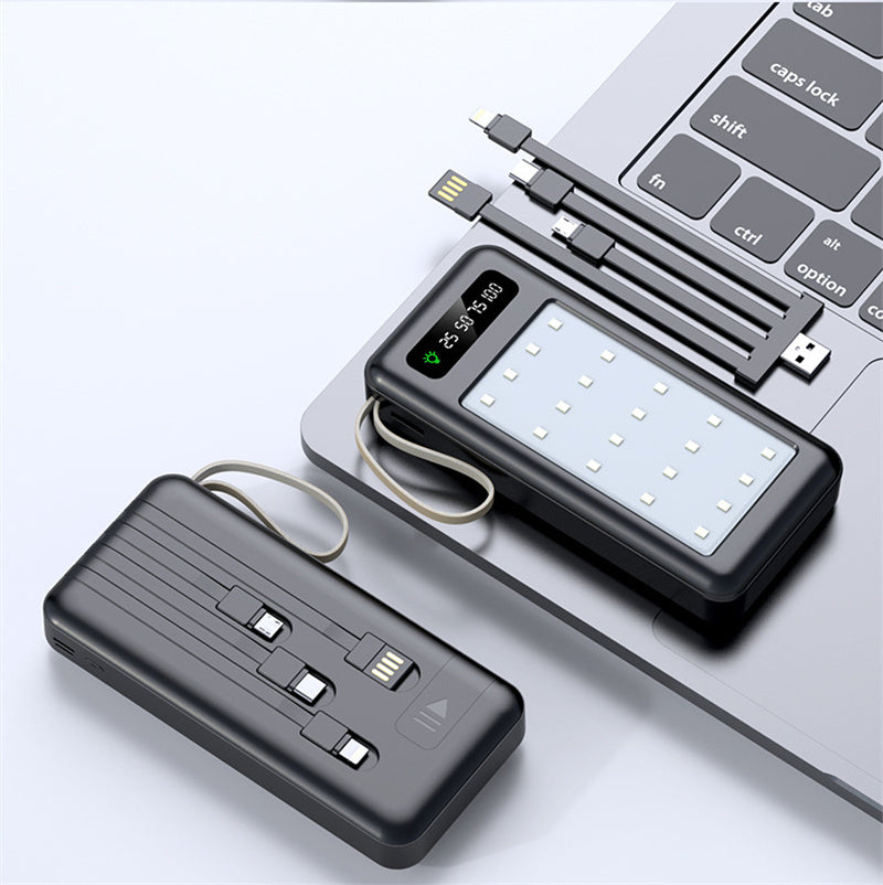 Outdoor Camping Light Power Bank 10000mAh 20000mAh Big Capacity Shareable Built-in 4-Line Mobile Power