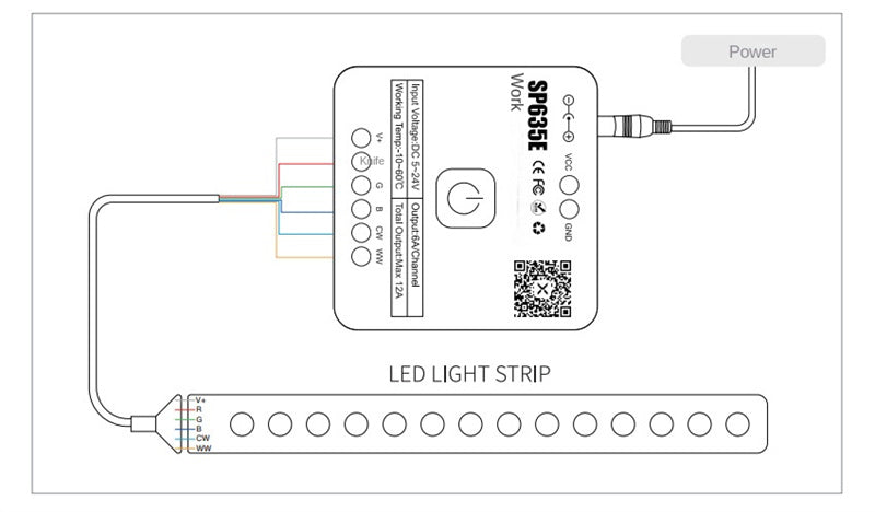 Smart Bluetooth RGB LED Controller – App-Controlled RGB Light Strip Dimmer for 5V/12V/24V