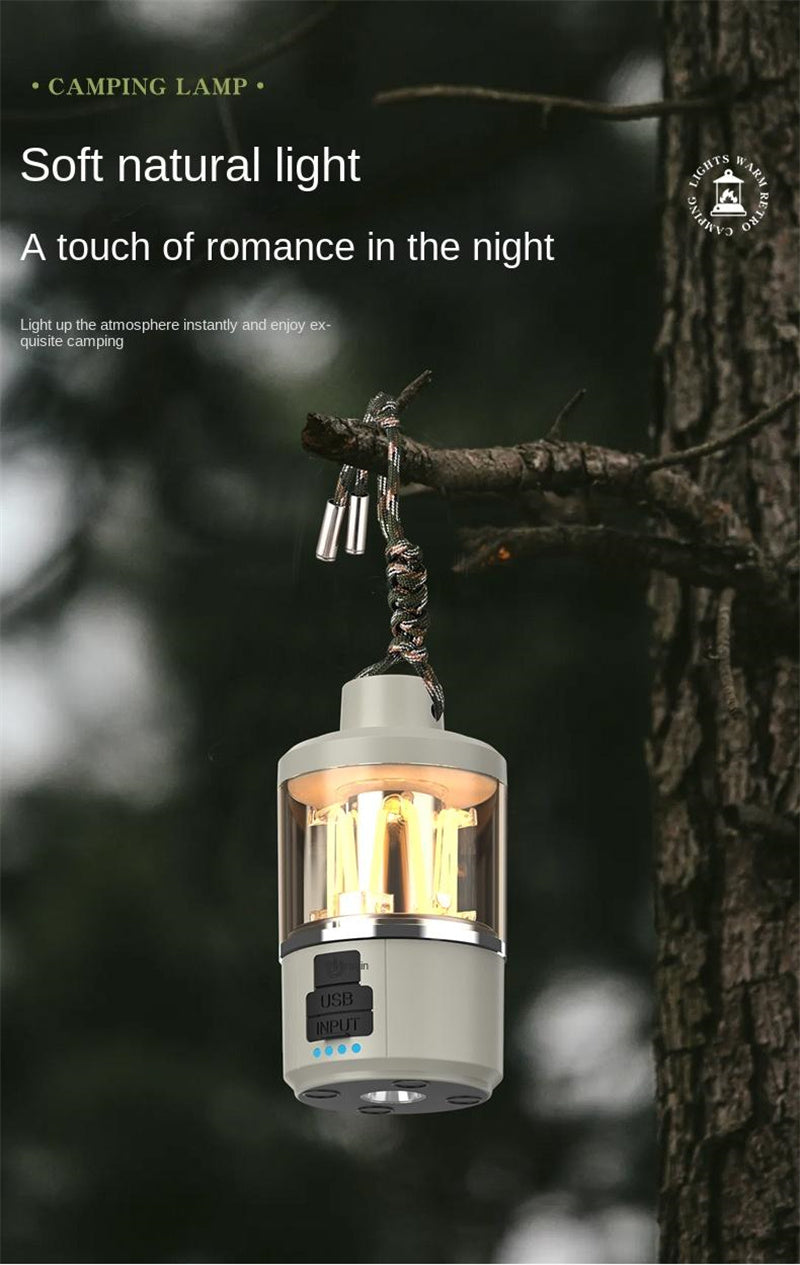 New Portable Table Lamp Multifunctional Rechargeable Lamp Vintage Mini Lamp Atmosphere Light Outdoor Powerbank Charger