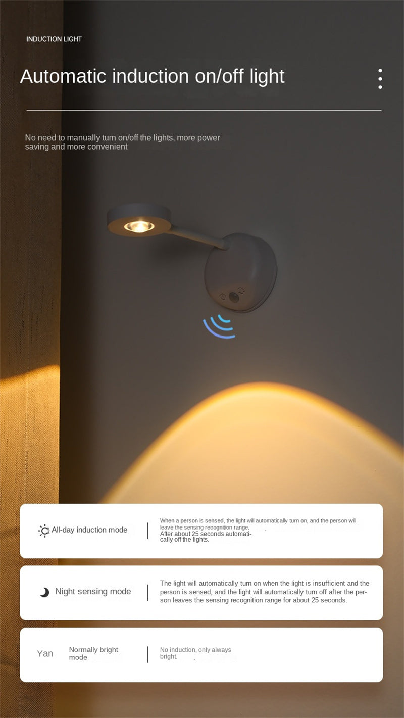 New Wireless Rechargeable LED Wall Spotlight Smart Motion Sensor, Remote Control, Picture Lighting for Indoor Use, No Wiring Needed