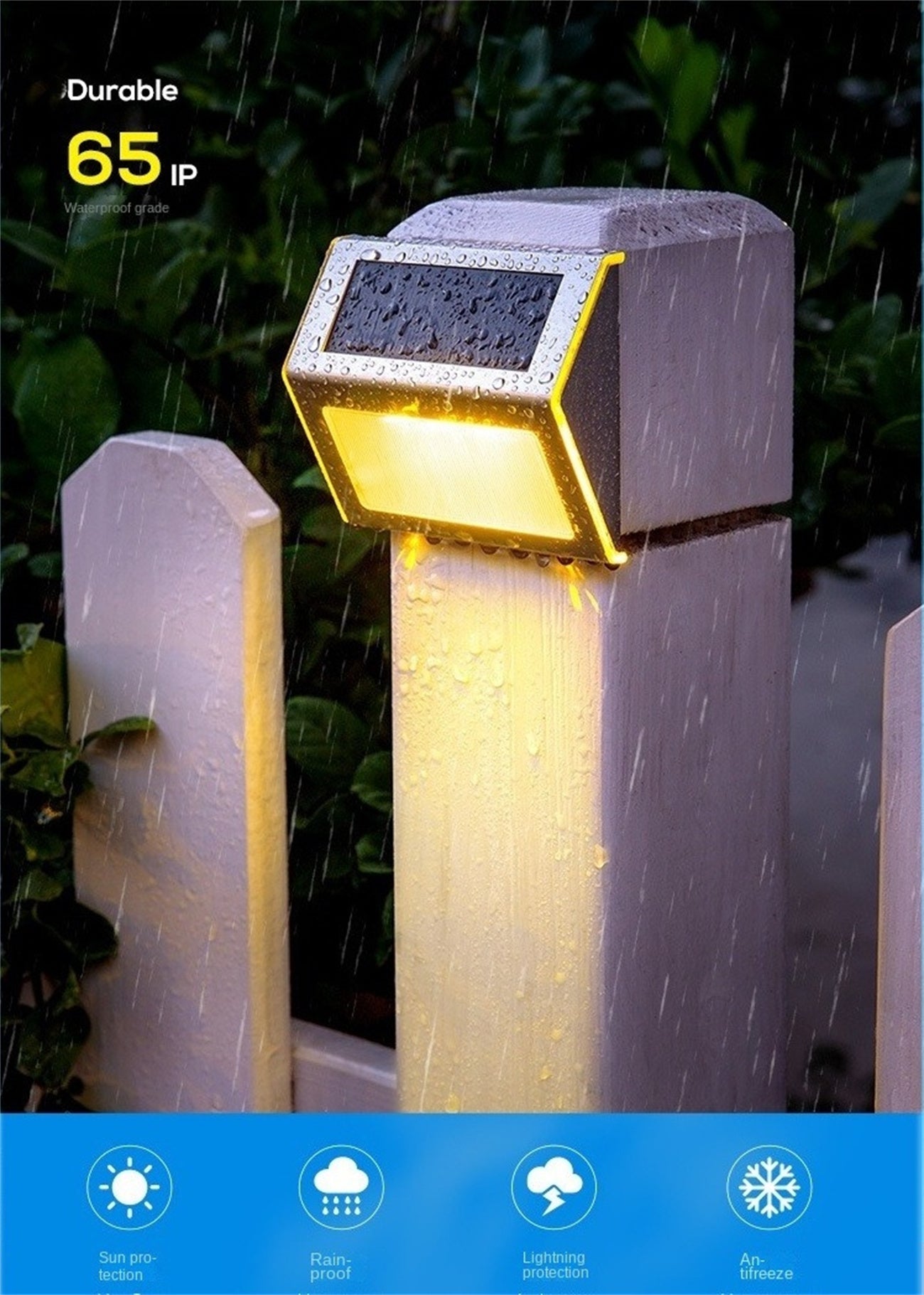 Solar Yard Light Outdoor Garden Decor Stair Step Light Landscape Wall Light