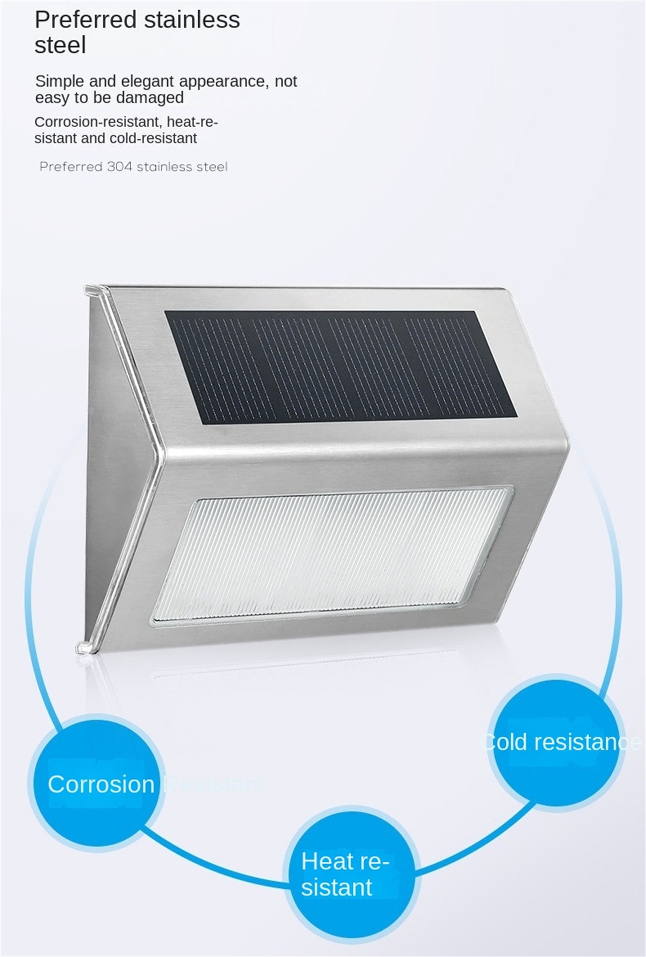 Solar Yard Light Outdoor Garden Decor Stair Step Light Landscape Wall Light