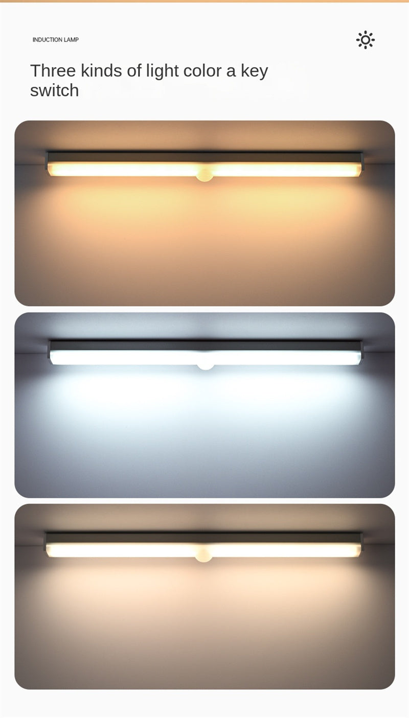 Smart Motion-Sensing LED Rechargeable Strip Light - Wireless Magnetic Adhesive Cabinet Wardrobe Lighting Bar