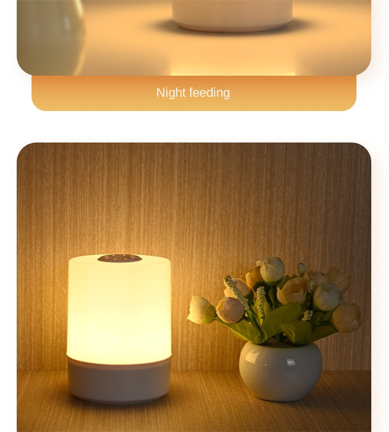Rechargeable Touch Control Bedside Lamp Night Light for Nursery, Baby Feeding, Bedroom Eye-Caring Soft Glow, Portable Sleep Aid for Infants & New Parents