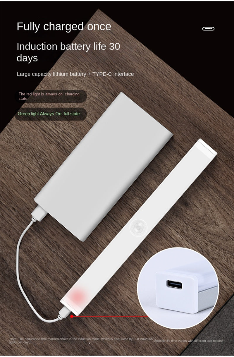 Smart Motion-Sensing LED Rechargeable Strip Light - Wireless Magnetic Adhesive Cabinet Wardrobe Lighting Bar
