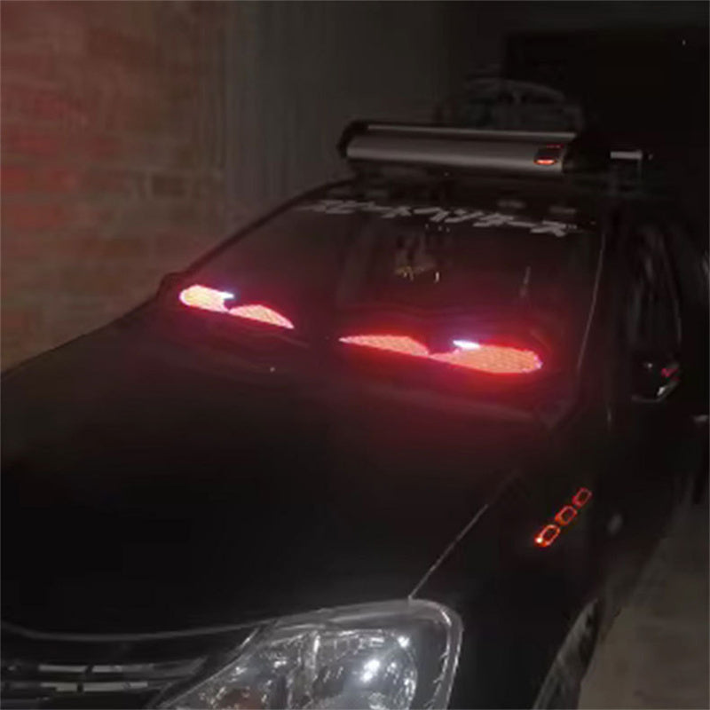 Panel LED de matriz de control de voz por IA - Pantalla suave programable DIY para ventanillas de coche "Ojos de diablo" y "Alas de ángel"