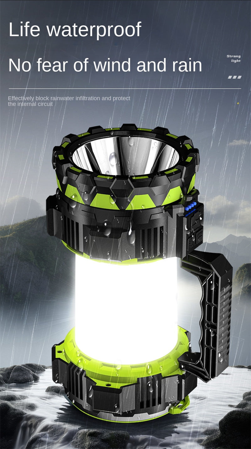 Rechargeable High-Power LED Spotlight – Long-Range Beam + Side Light for Outdoor, Emergency, and Camping Use 🔋 Ultra-bright. Ultra-reliable. Always ready