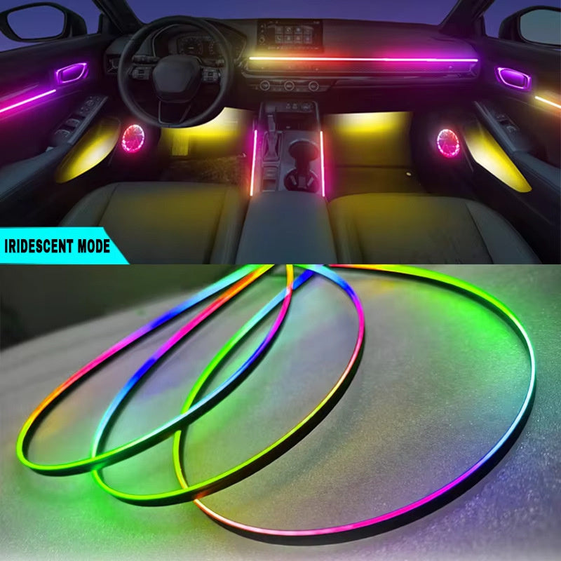Kit de luces ambientales inalámbricas de acrílico Symphony - Iluminación interior envolvente de 64 colores, control por aplicación y sincronización de luces para los pies