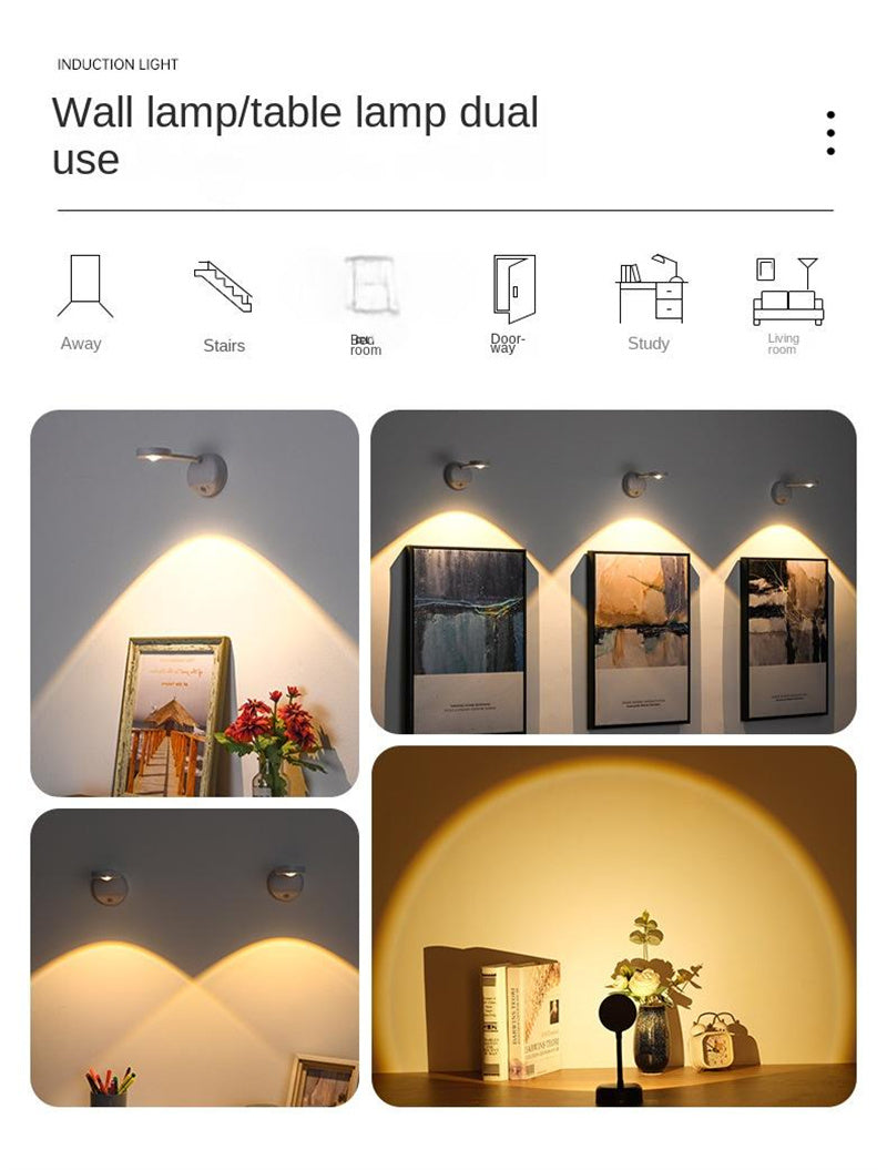 New Wireless Rechargeable LED Wall Spotlight Smart Motion Sensor, Remote Control, Picture Lighting for Indoor Use, No Wiring Needed