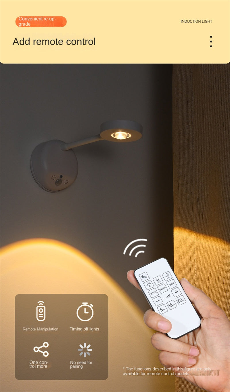 New Wireless Rechargeable LED Wall Spotlight Smart Motion Sensor, Remote Control, Picture Lighting for Indoor Use, No Wiring Needed