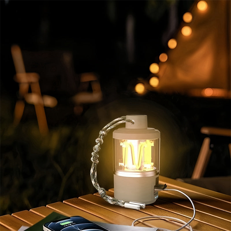 New Portable Table Lamp Multifunctional Rechargeable Lamp Vintage Mini Lamp Atmosphere Light Outdoor Powerbank Charger