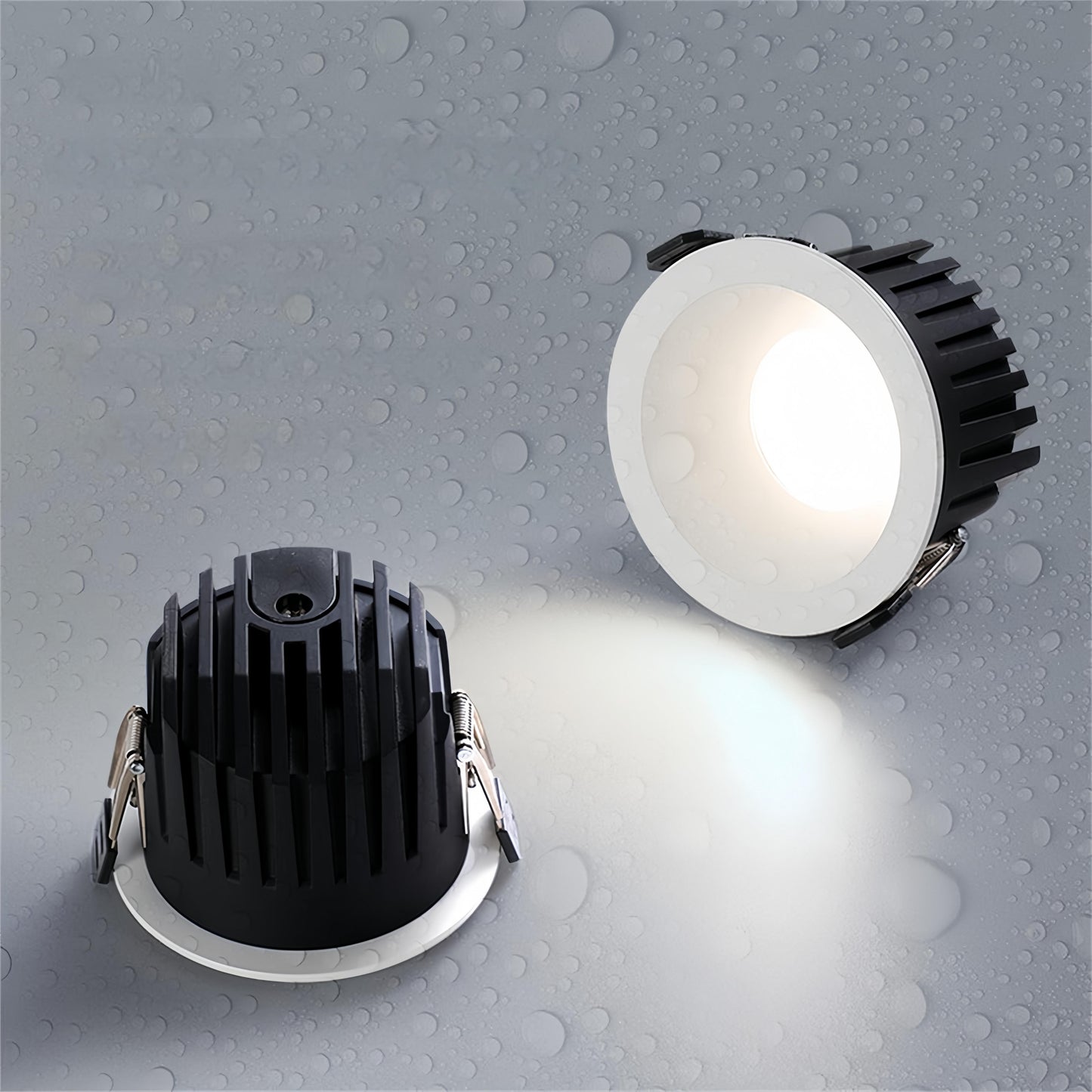 Customized IP65 waterproof tube light embedded in living room LED downlight bathroom cob deep cup eye protection waterproof Dazzling tricolor lighting