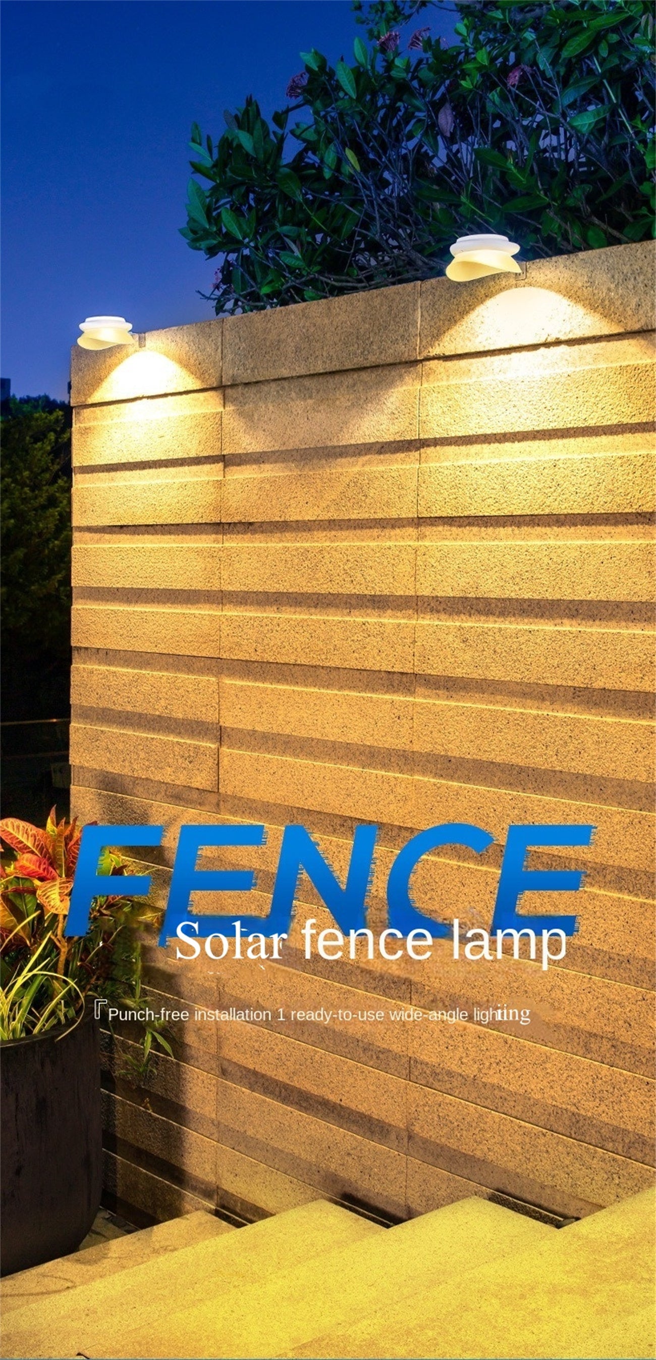 Solar Fence Light for Home Garden Outdoor Yard Decoration LED Outdoor Wall Lamp