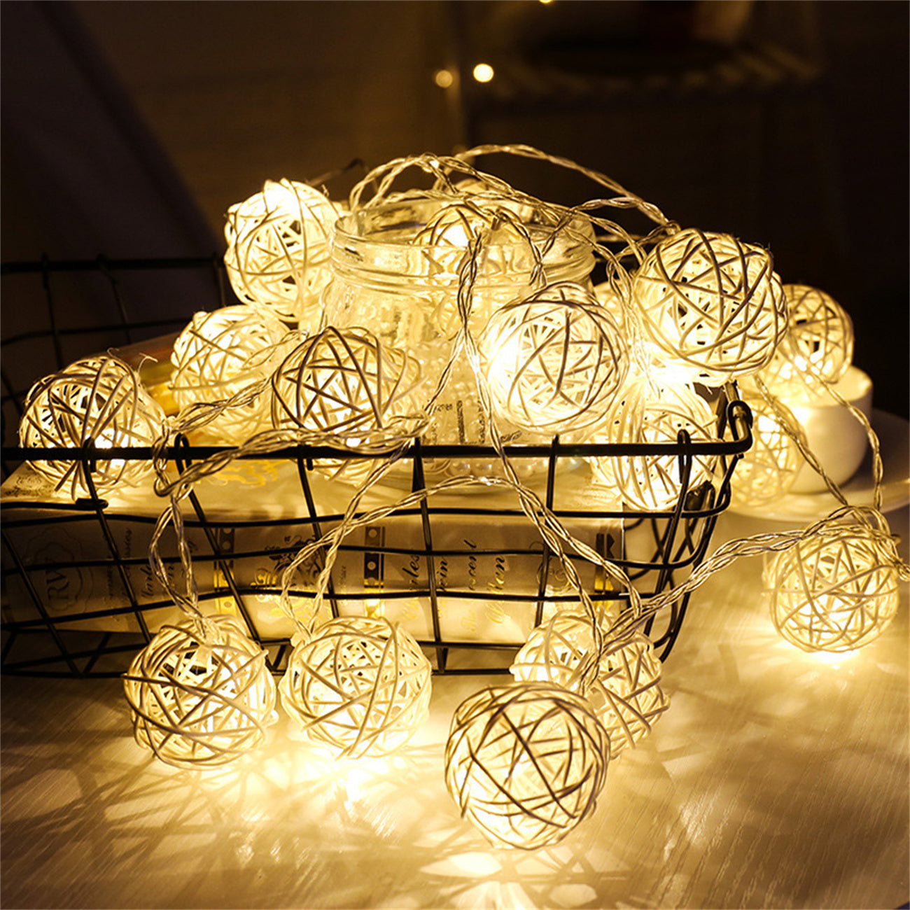 String Lights LED Sepa takraw Weaving LED Strip Light Romantic Thai Handmade Starry Light String Led Lighting