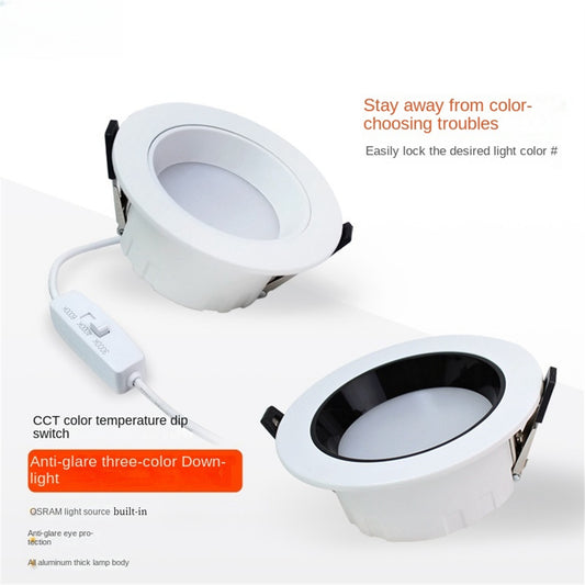 Tube lights dialing code anti glare three color tube LED light full spectrum household ceiling light living room lamp hallway wall lamp bedroom CCT variable spot light