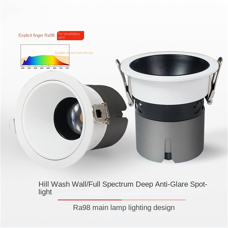 75mm Recessed LED Spotlights - CRI 98 High Color Accuracy, Anti-Glare No Stray Light, Hill-Shaped Beam for Home/Office/Studio Lighting