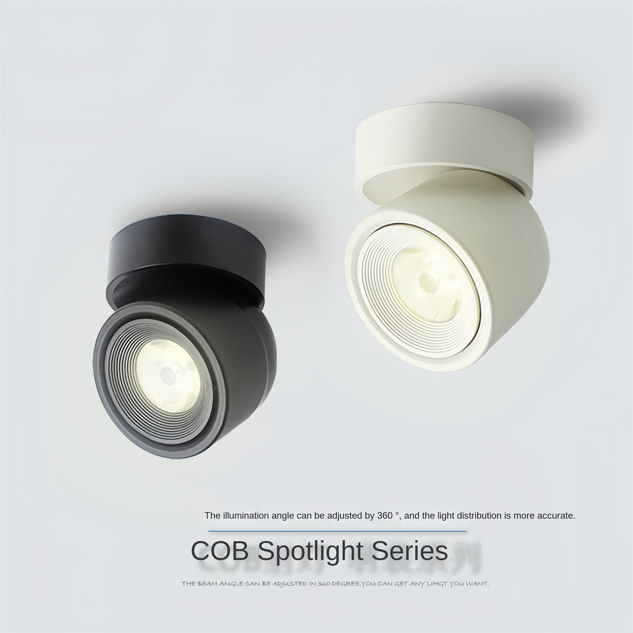 Surface mounted LED spotlights, TV background wall, bedroom painting, no main light, no opening, 360 degree rotating ceiling Surface mounted tube lamp