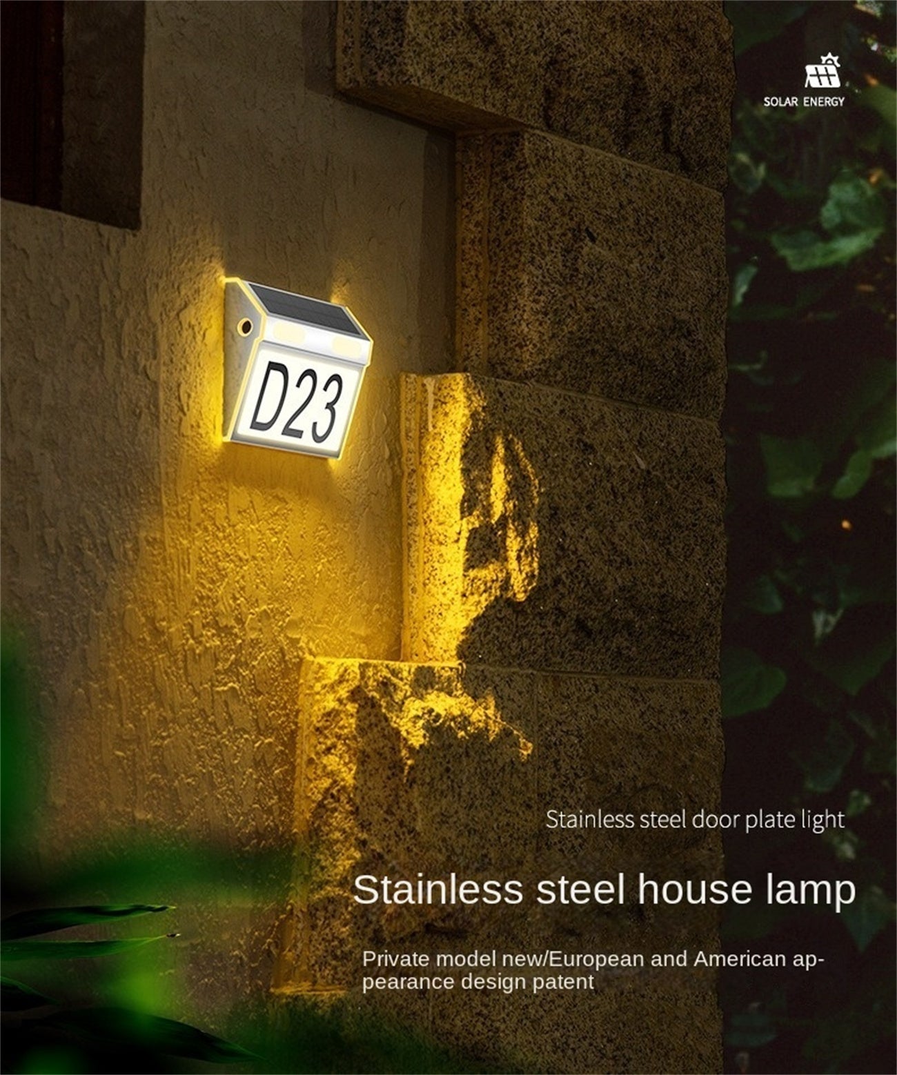Solar Powered Outdoor LED Light for Home Garage Driveway - Wireless and Easy Installation