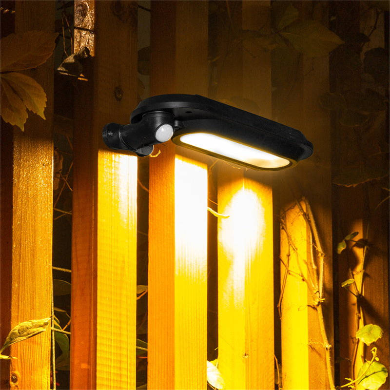 Solar-powered outdoor wall lamp for pathway