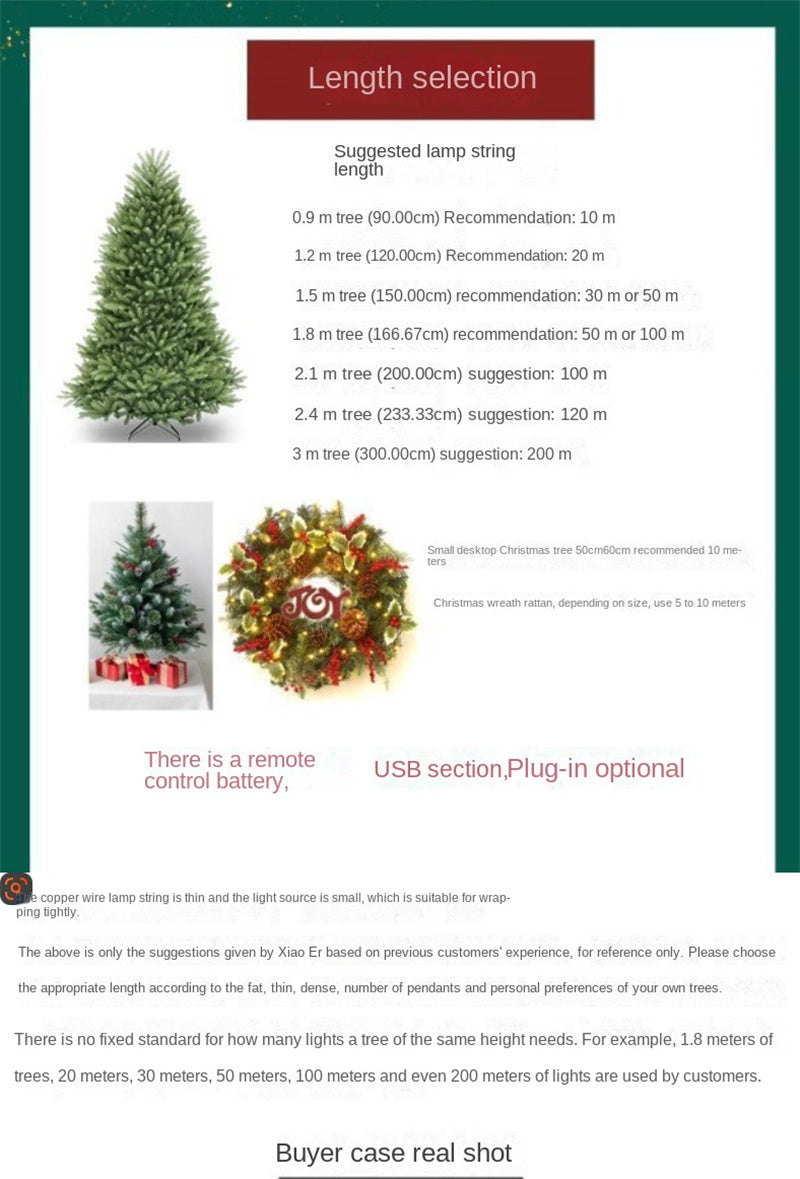 LED Remote Control Christmas String Lights Waterproof Copper Wire Fairy Lights for Festive Decor