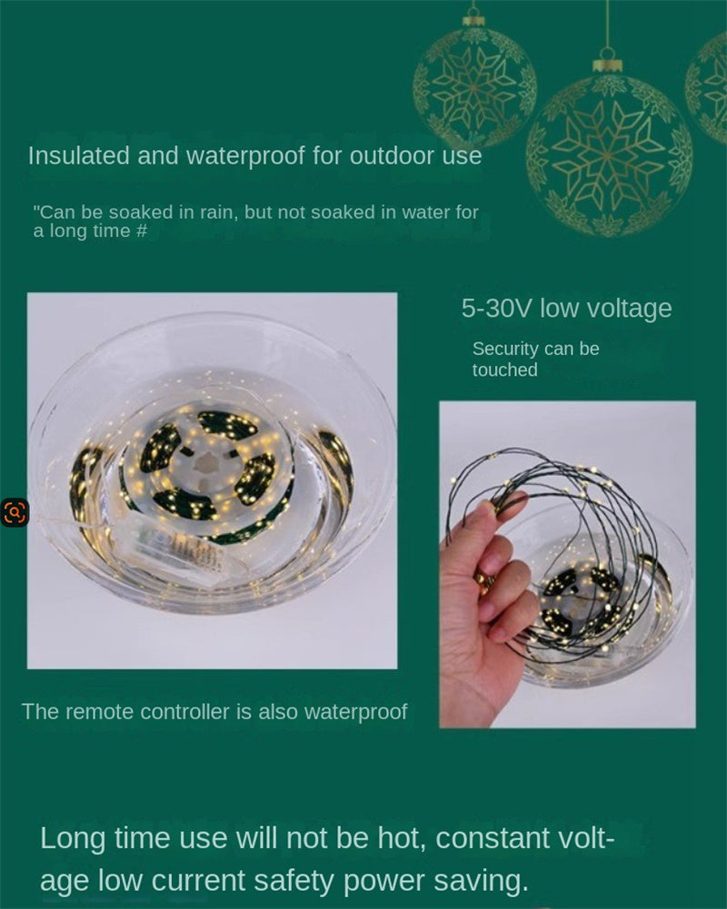 LED Remote Control Christmas String Lights Waterproof Copper Wire Fairy Lights for Festive Decor