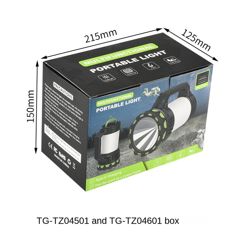 Rechargeable High-Power LED Spotlight – Long-Range Beam + Side Light for Outdoor, Emergency, and Camping Use 🔋 Ultra-bright. Ultra-reliable. Always ready