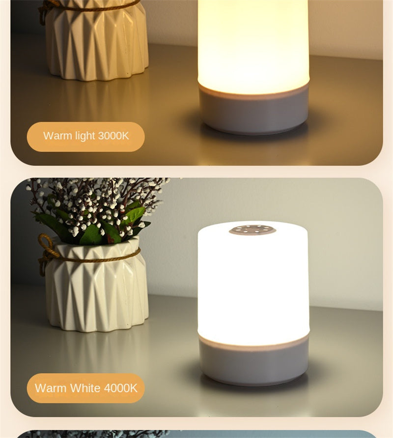 Rechargeable Touch Control Bedside Lamp Night Light for Nursery, Baby Feeding, Bedroom Eye-Caring Soft Glow, Portable Sleep Aid for Infants & New Parents
