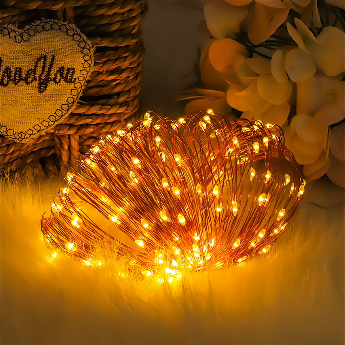 Outdoor waterproof LED solar copper wire light string remote control string light courtyard atmosphere light Christmas decoration lights