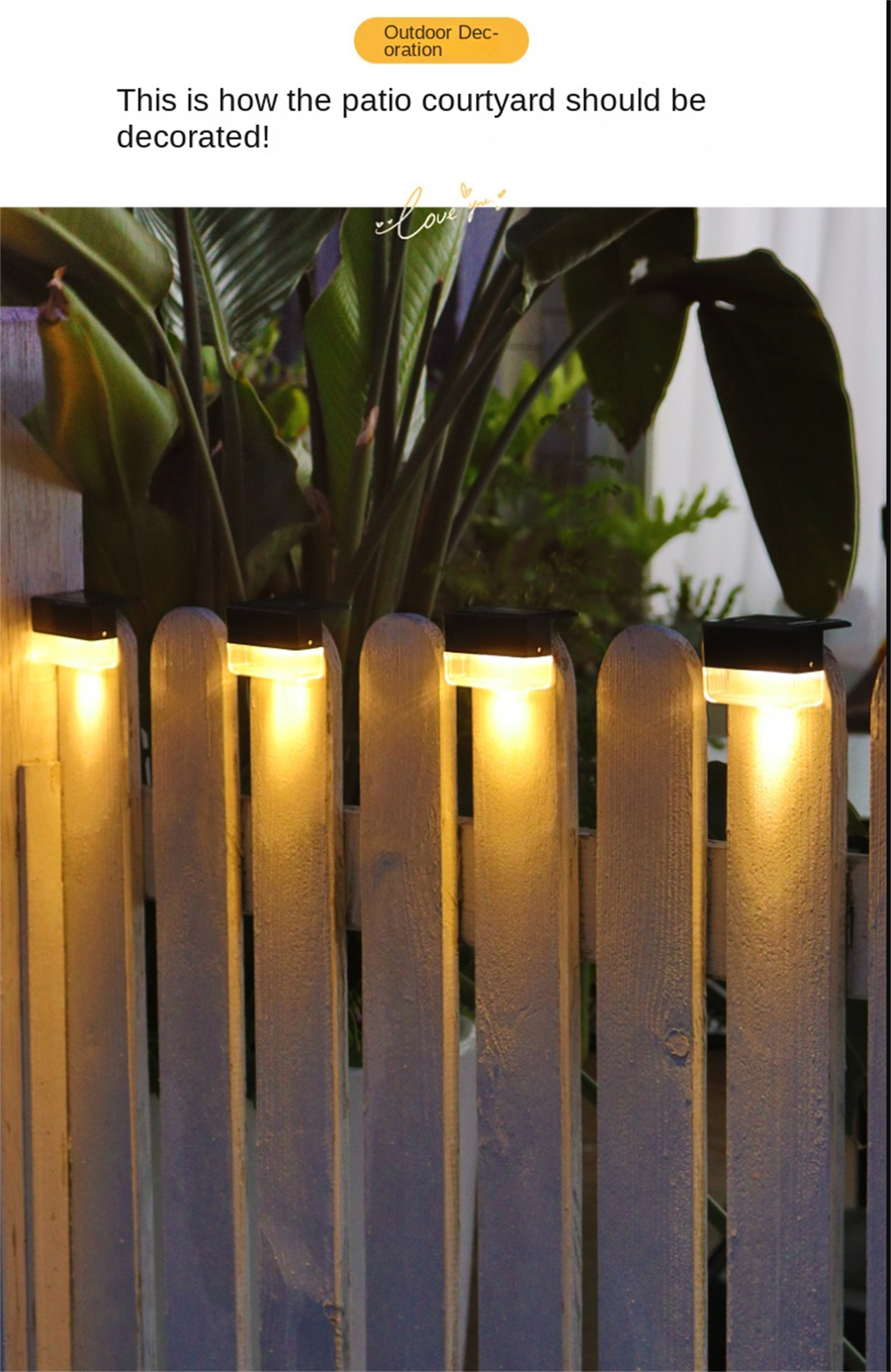 Upgrade solar staircase lights outdoor garden courtyard lights LED fence step railing landscape decoration small wall lights