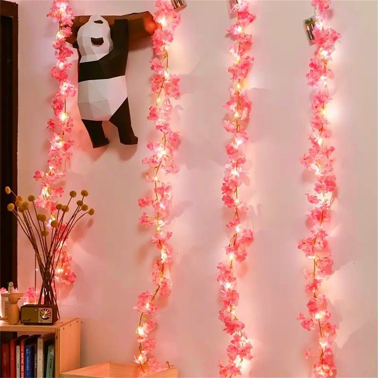 Solar light string LED vine light simulation ivy battery light string courtyard decoration color light copper wire light