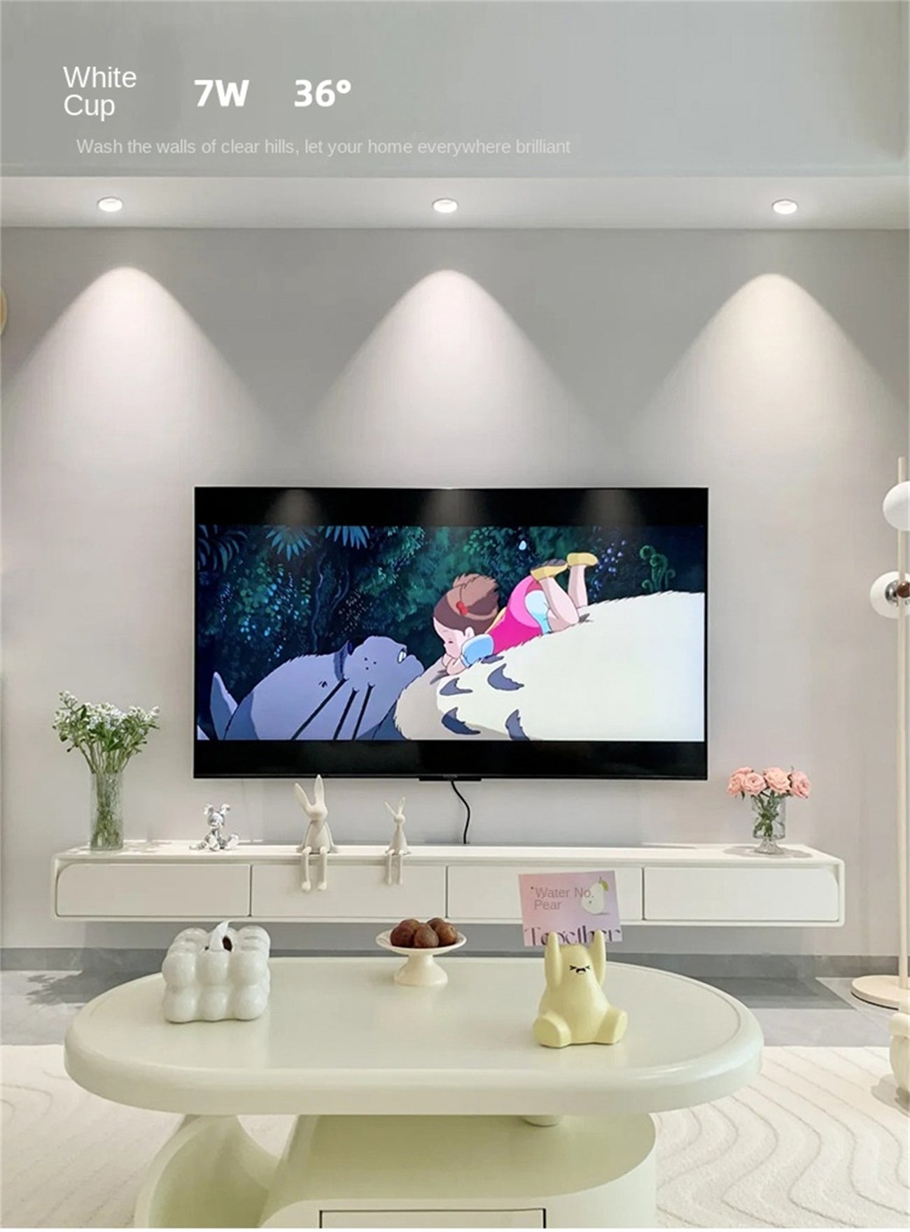 Full spectrum 98 eye protection anti-glare spotlight embedded small hill household narrow edge LED Wall cleaning spotlight three color intelligent dimming