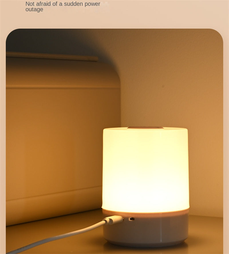 Rechargeable Touch Control Bedside Lamp Night Light for Nursery, Baby Feeding, Bedroom Eye-Caring Soft Glow, Portable Sleep Aid for Infants & New Parents