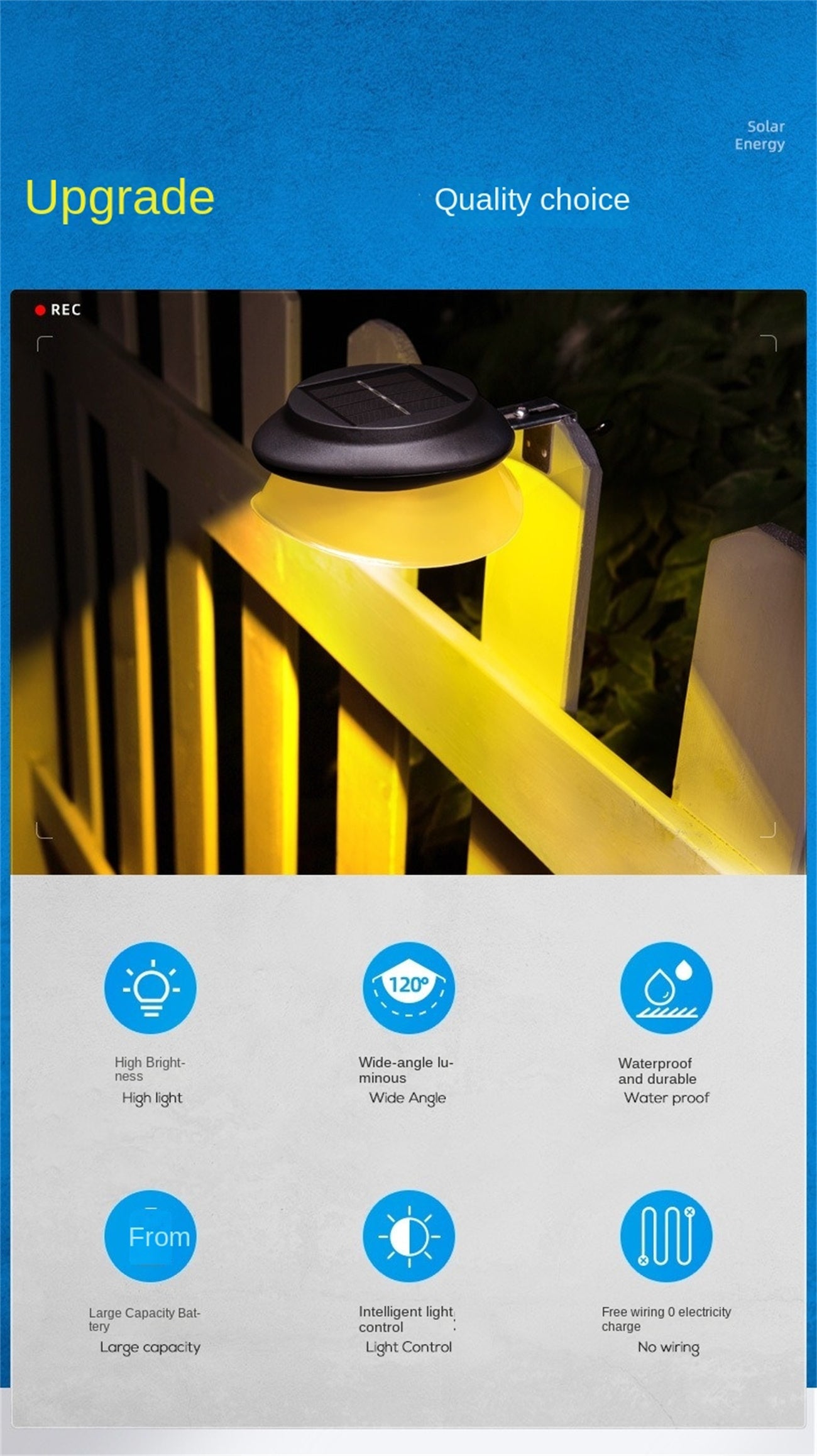 Solar Fence Light for Home Garden Outdoor Yard Decoration LED Outdoor Wall Lamp