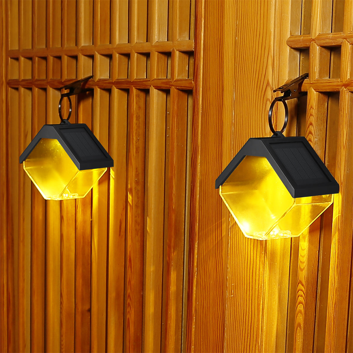 Outdoor solar hanging lantern for garden and yard decor