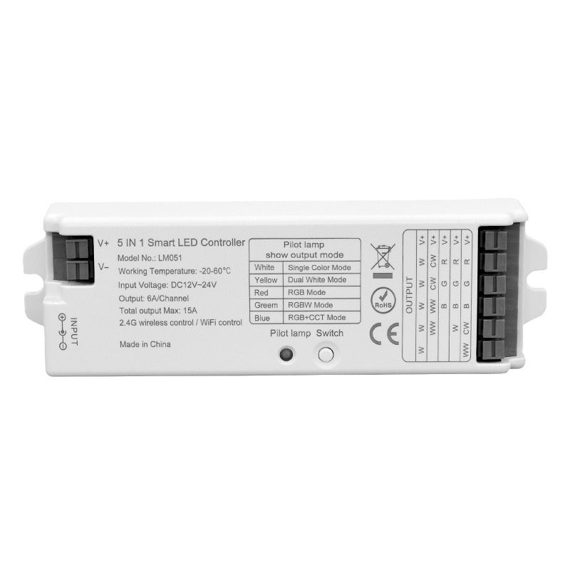 2.4G Wireless LED Dimmer Controller RGB/RGBWC Smart Group Control Touch Panel for Colorful LED Strip Lights