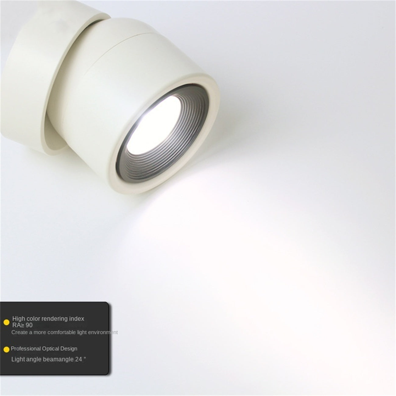 Surface mounted LED spotlights, TV background wall, bedroom painting, no main light, no opening, 360 degree rotating ceiling Surface mounted tube lamp