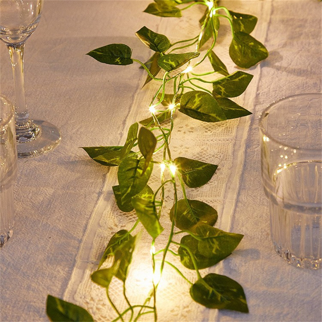 Solar light string LED vine light simulation ivy battery light string courtyard decoration color light copper wire light