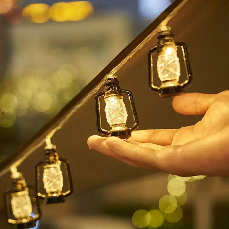Waterproof decorative string lights hanging on backyard patio pergola