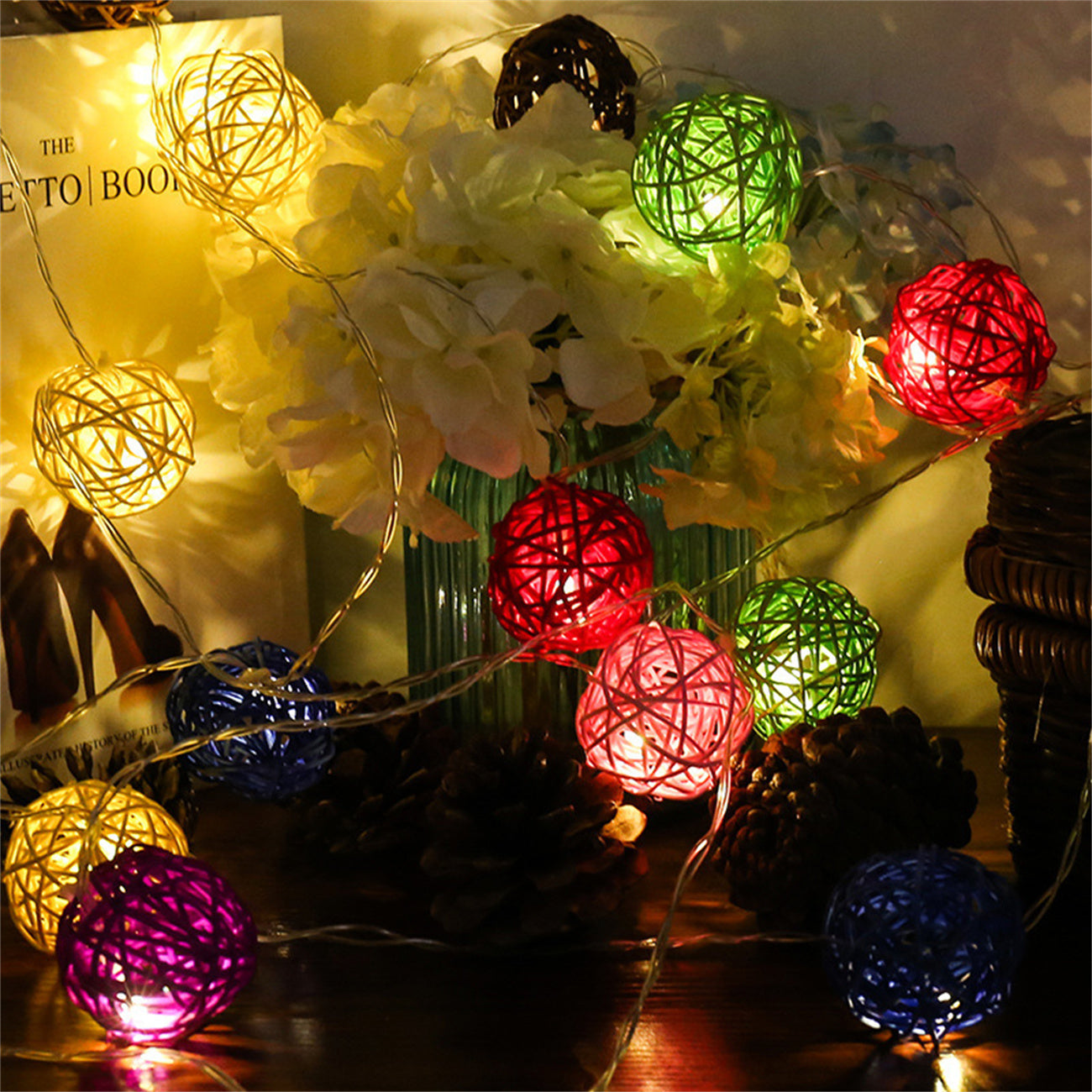 String Lights LED Sepa takraw Weaving LED Strip Light Romantic Thai Handmade Starry Light String Led Lighting