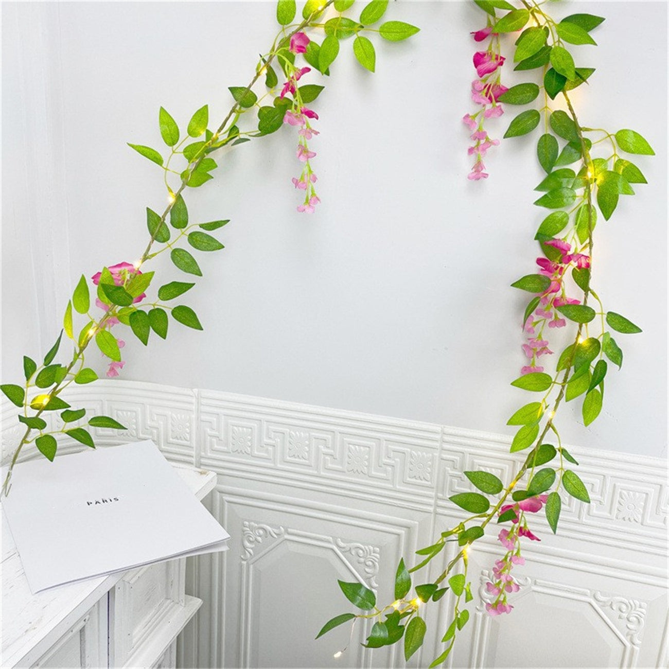 Solar light string LED vine light simulation ivy battery light string courtyard decoration color light copper wire light