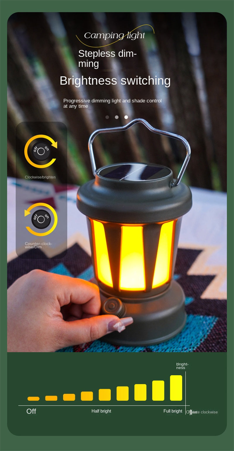 New Arrival Green Lantern Solar Camp Light Portable Rechargeable Lamp Table Lamp Solar Powered Vintage Lamp Multi-functional Portable Led Light