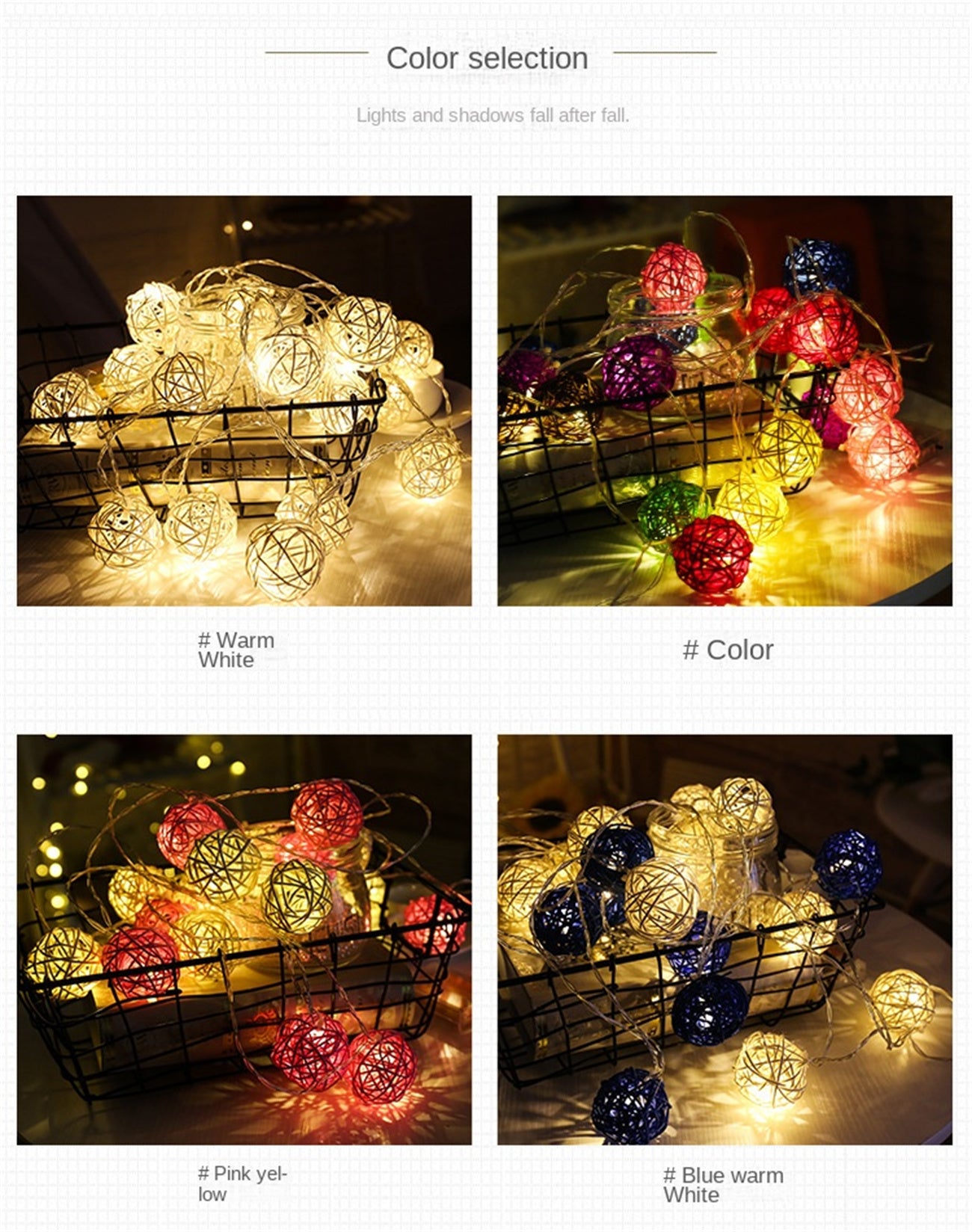String Lights LED Sepa takraw Weaving LED Strip Light Romantic Thai Handmade Starry Light String Led Lighting