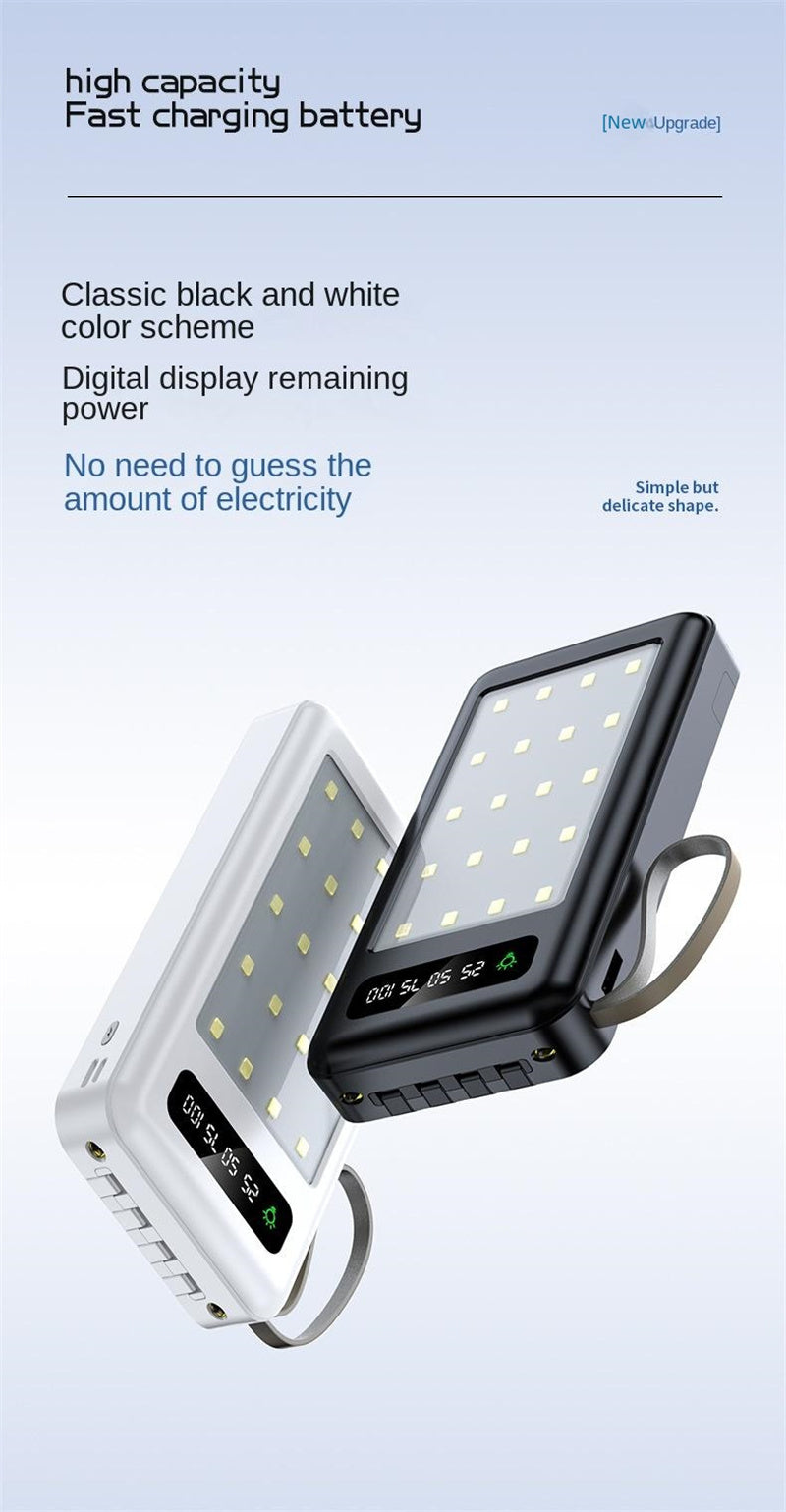 Outdoor Camping Light Power Bank 10000mAh 20000mAh Big Capacity Shareable Built-in 4-Line Mobile Power