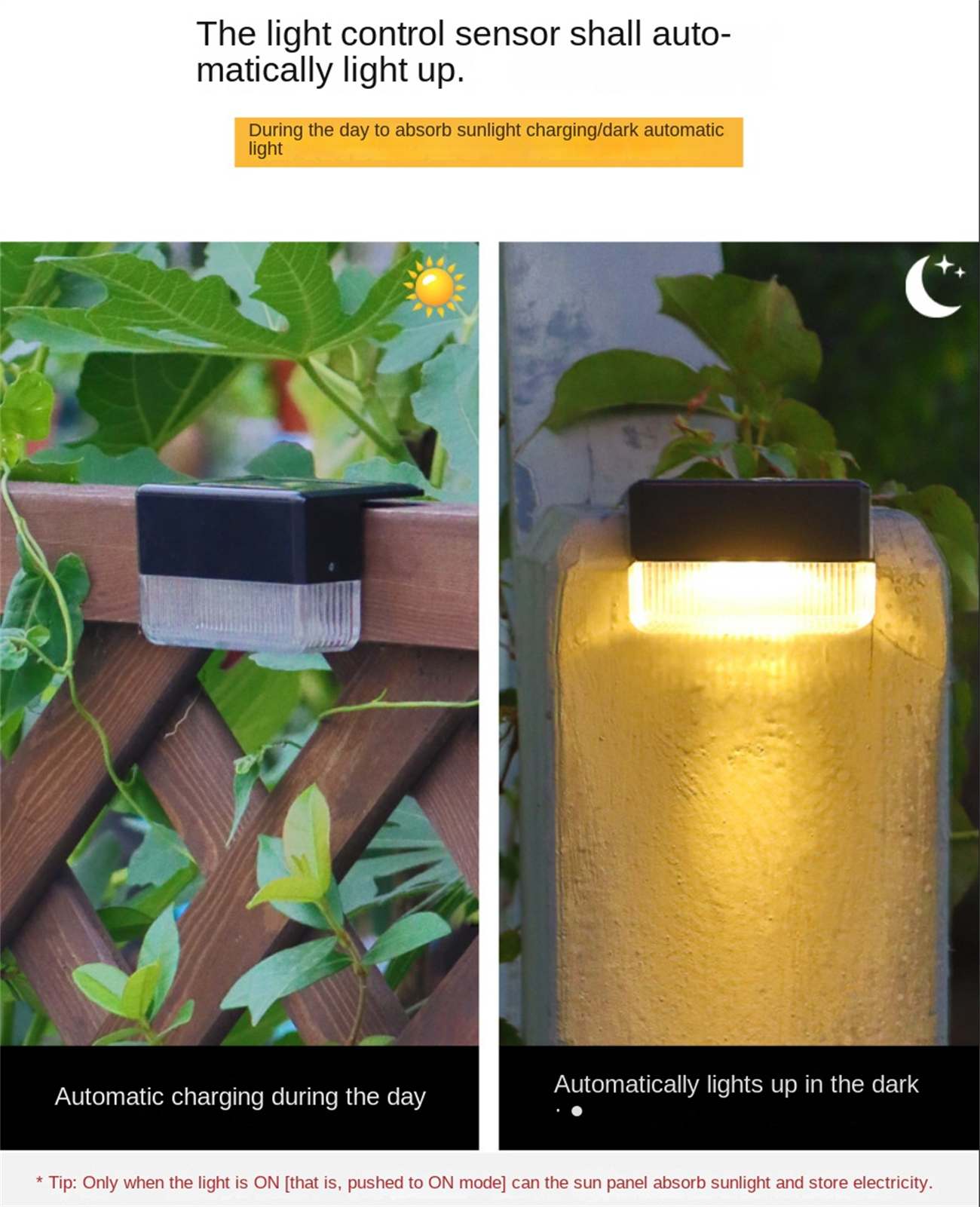 Upgrade solar staircase lights outdoor garden courtyard lights LED fence step railing landscape decoration small wall lights
